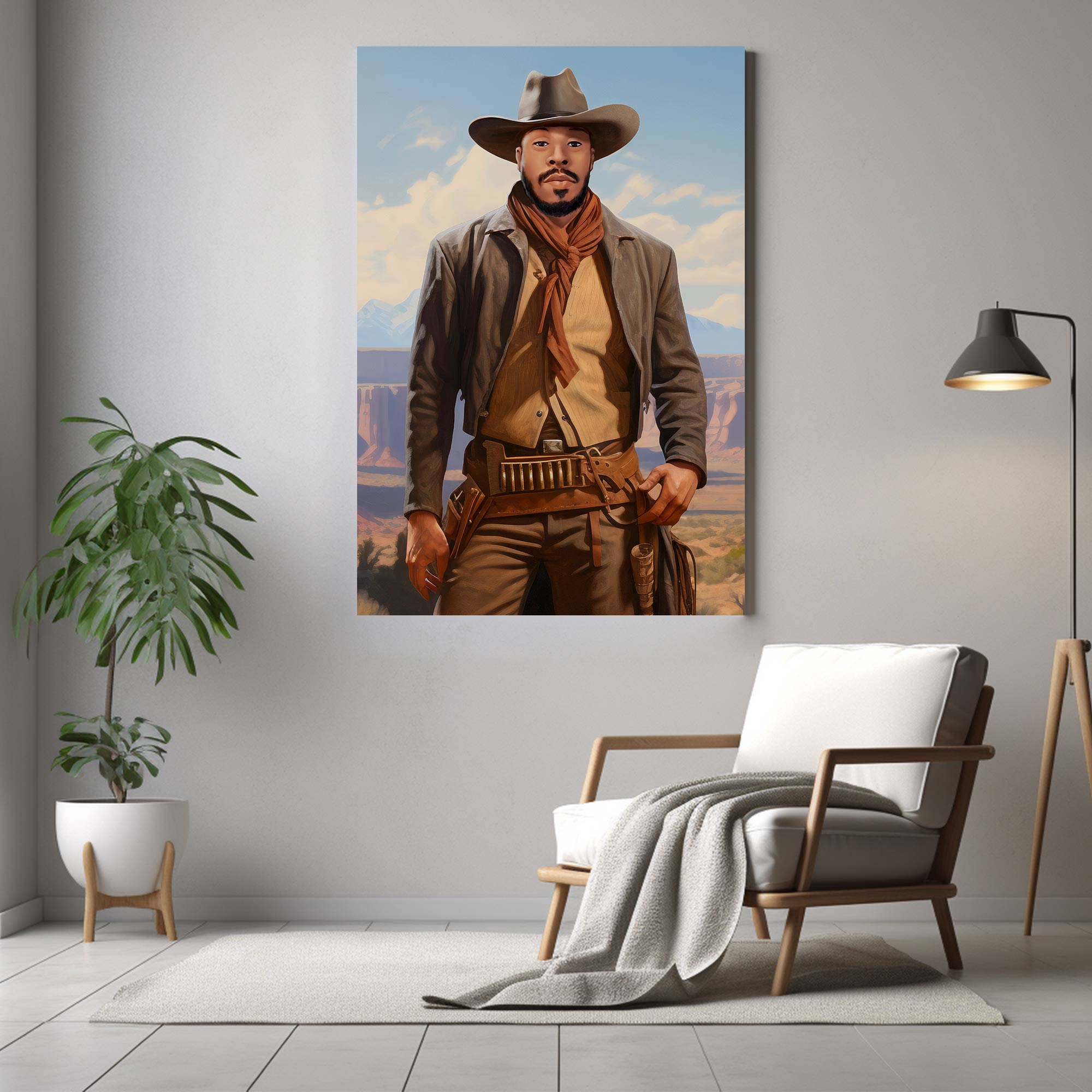 cowboy portrait on the wall image