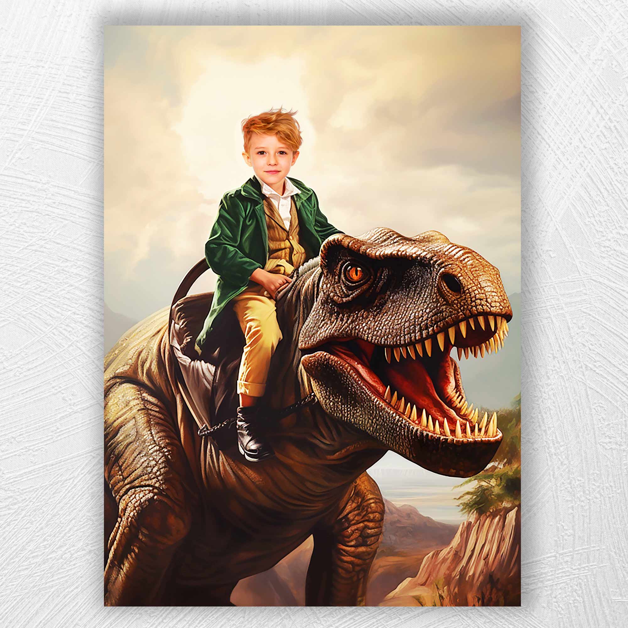 The Dino Rider | Custom Canvas - Child for kids by Poshtraits