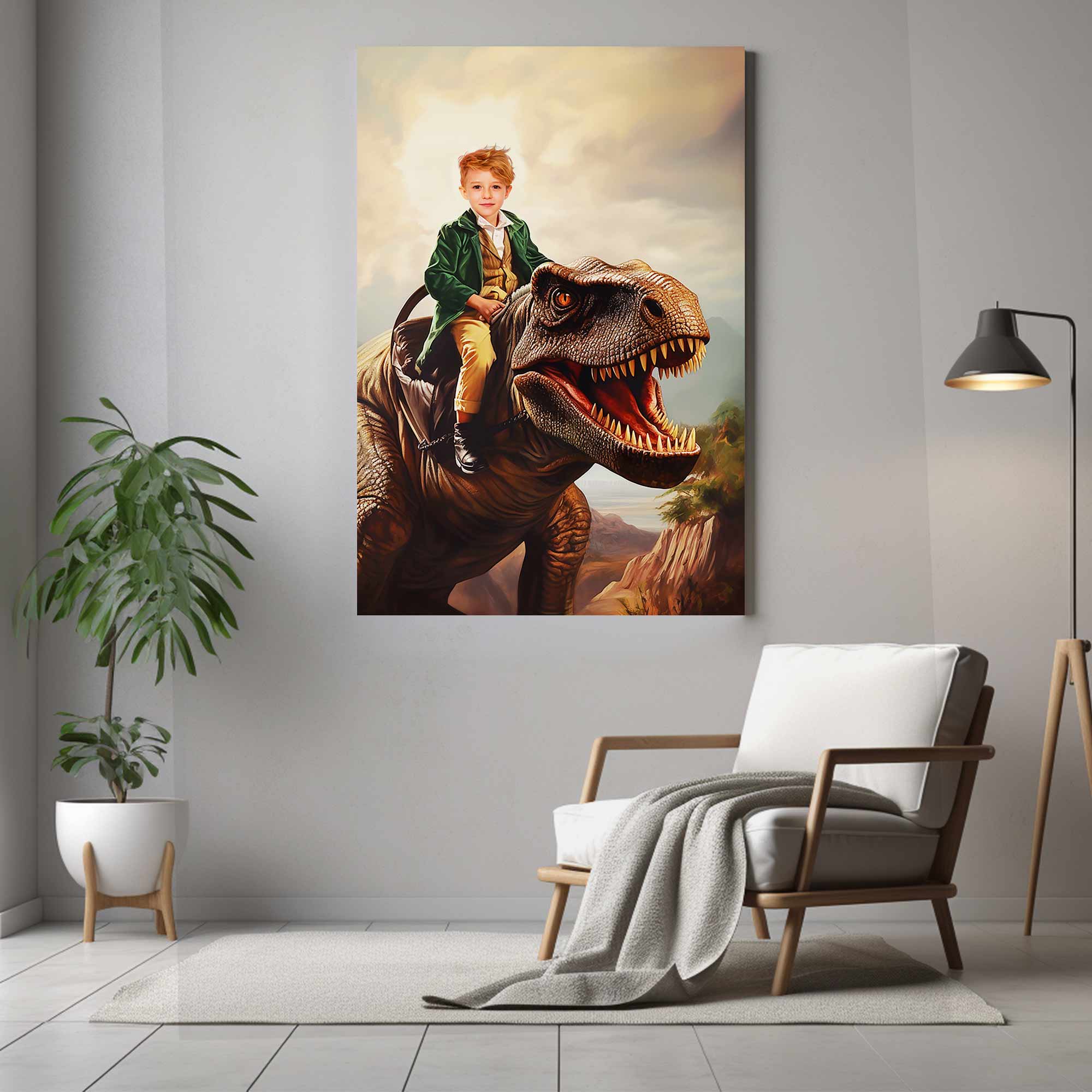 The Dino Rider | Custom Canvas - Child for kids by Poshtraits