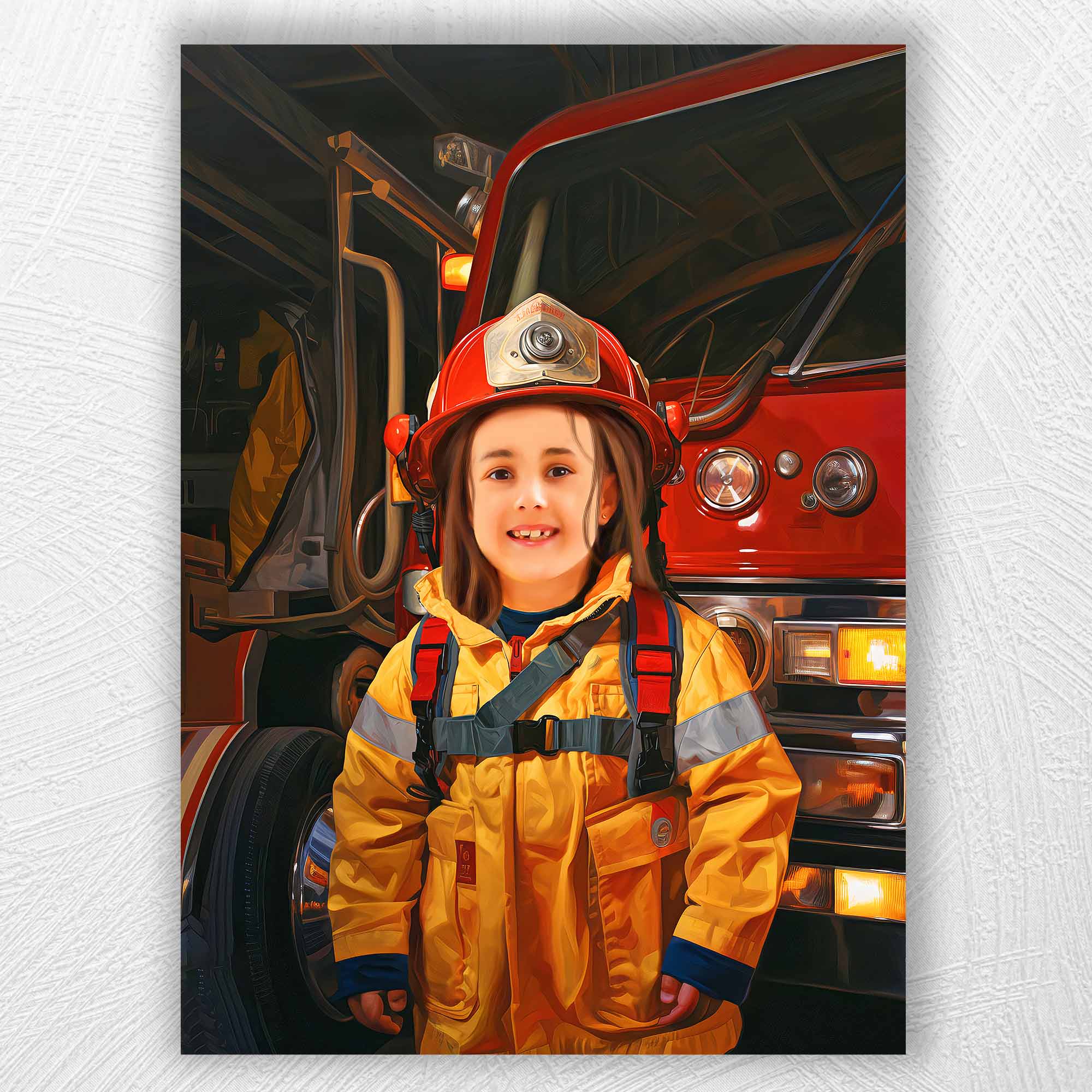 Junior Firefighter | Custom Canvas - Child for kids by Poshtraits