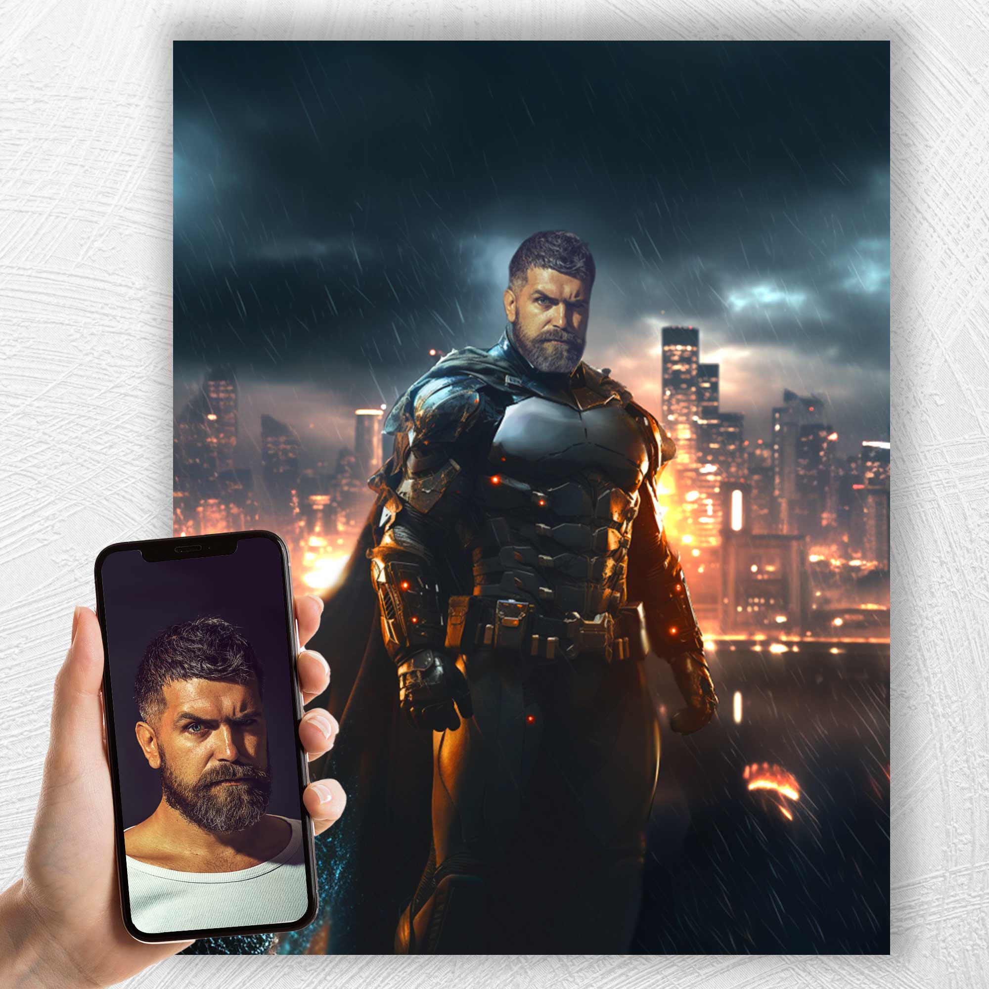 Gotham's Guarding Knight | Custom Canvas - Superhero Male for royal by Poshtraits