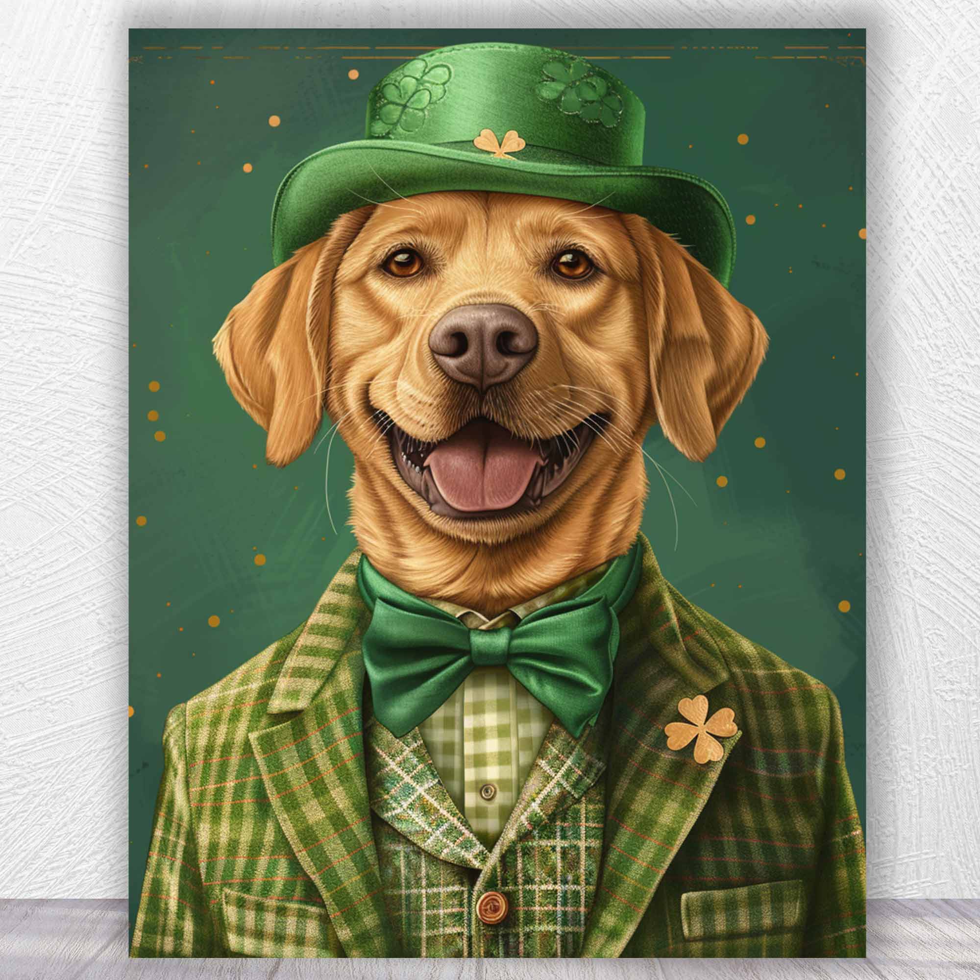 St. Pawtrick's Portrait | Custom Canvas - Royal Dog for royal by Poshtraits