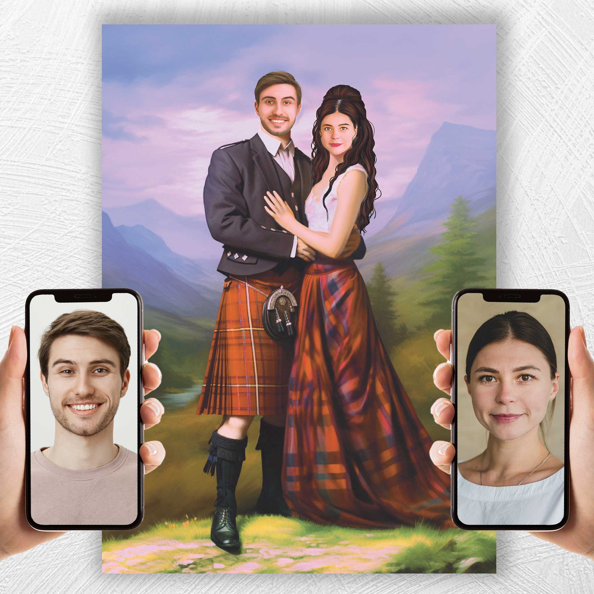 The Highland Couple | Custom Canvas - Royal Couple for royal by Poshtraits