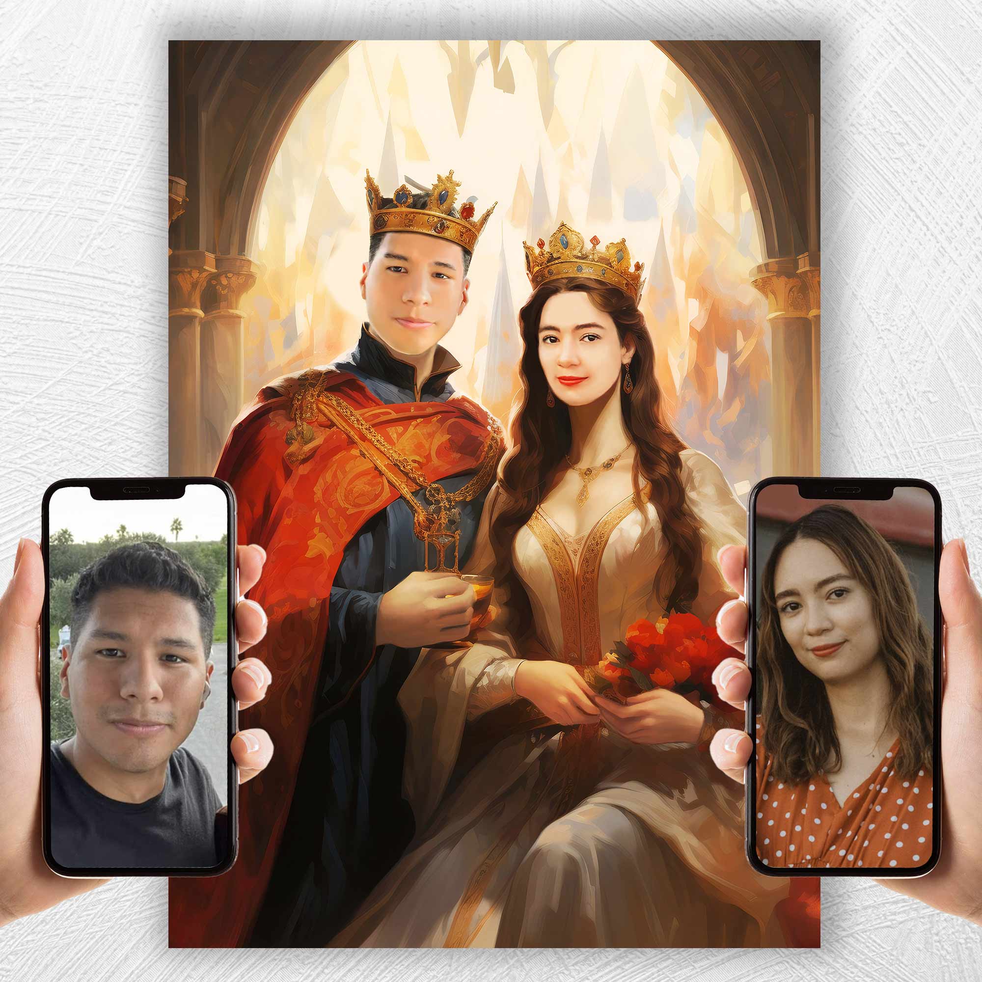 king and queen portraits transformation image 