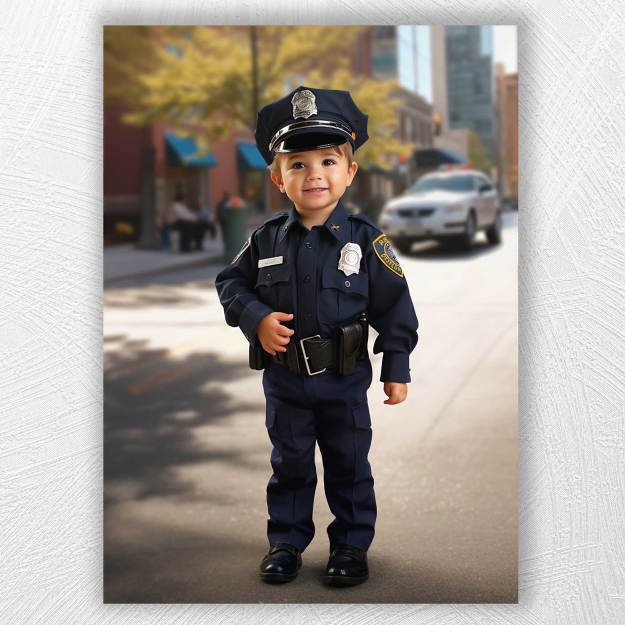Young Police Officer | Custom Canvas - Child for kids by Poshtraits