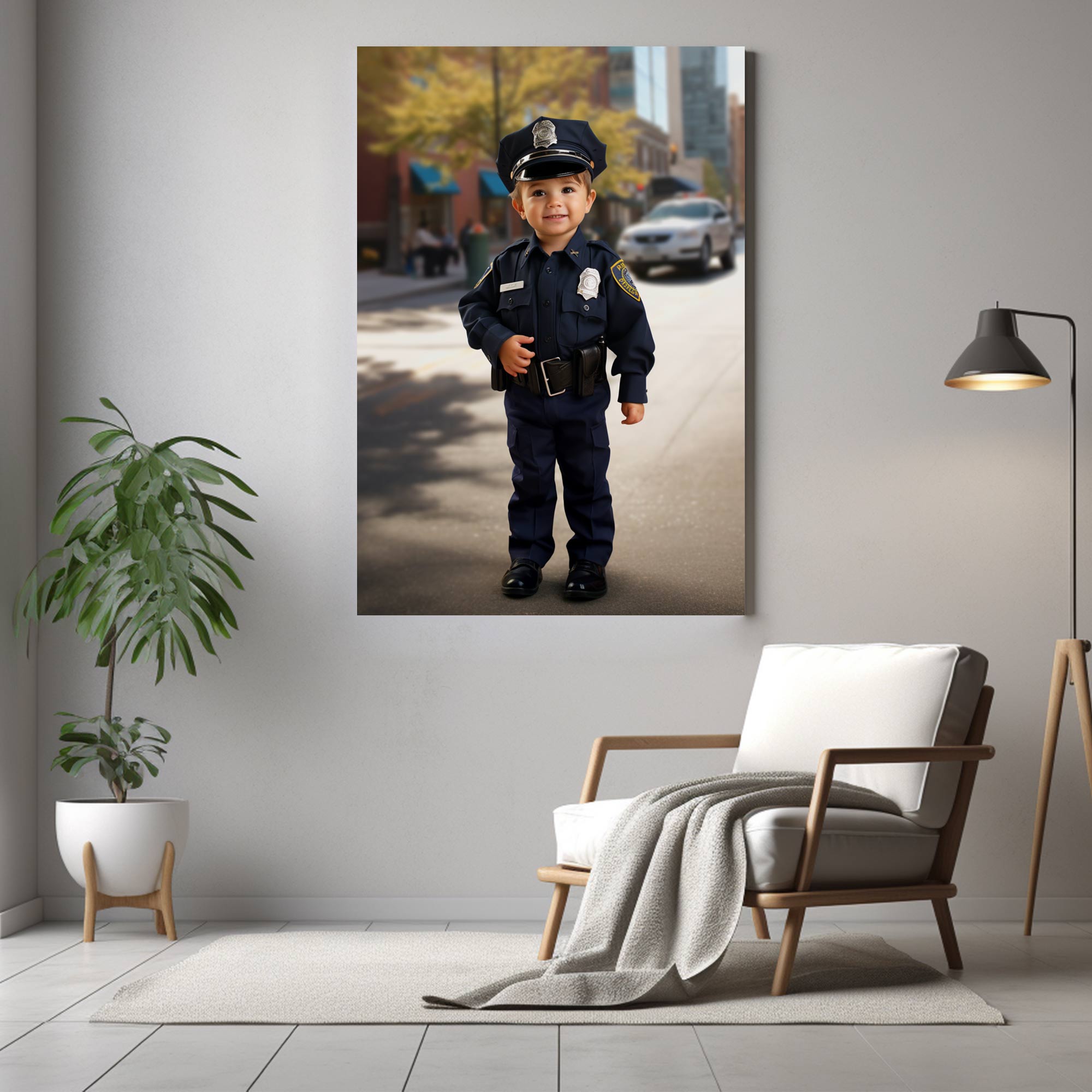 Young Police Officer | Custom Canvas - Child for kids by Poshtraits