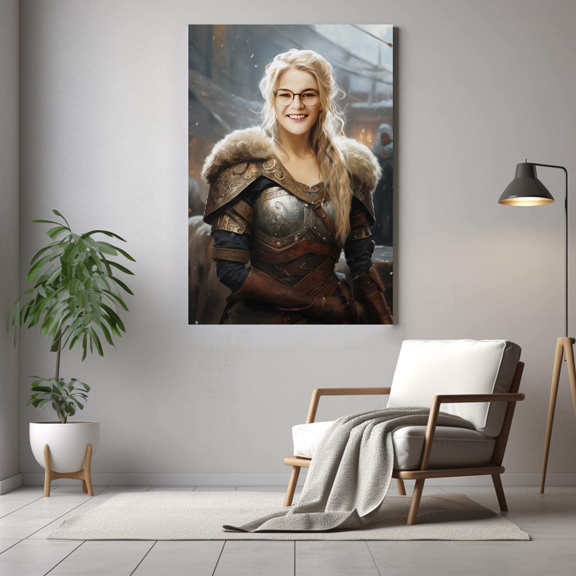 personalized viking portraits on the wall image 