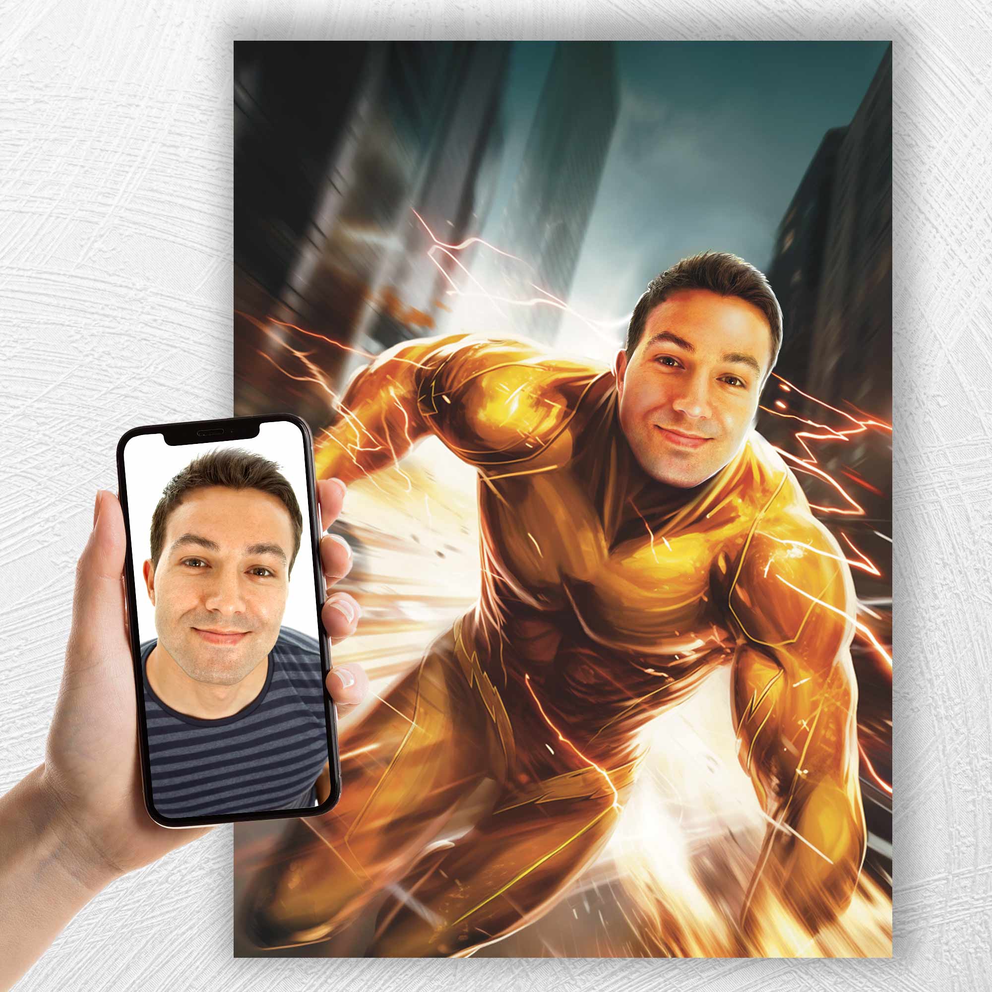 The Blazing Bolt | Custom Canvas - Superhero Male for royal by Poshtraits