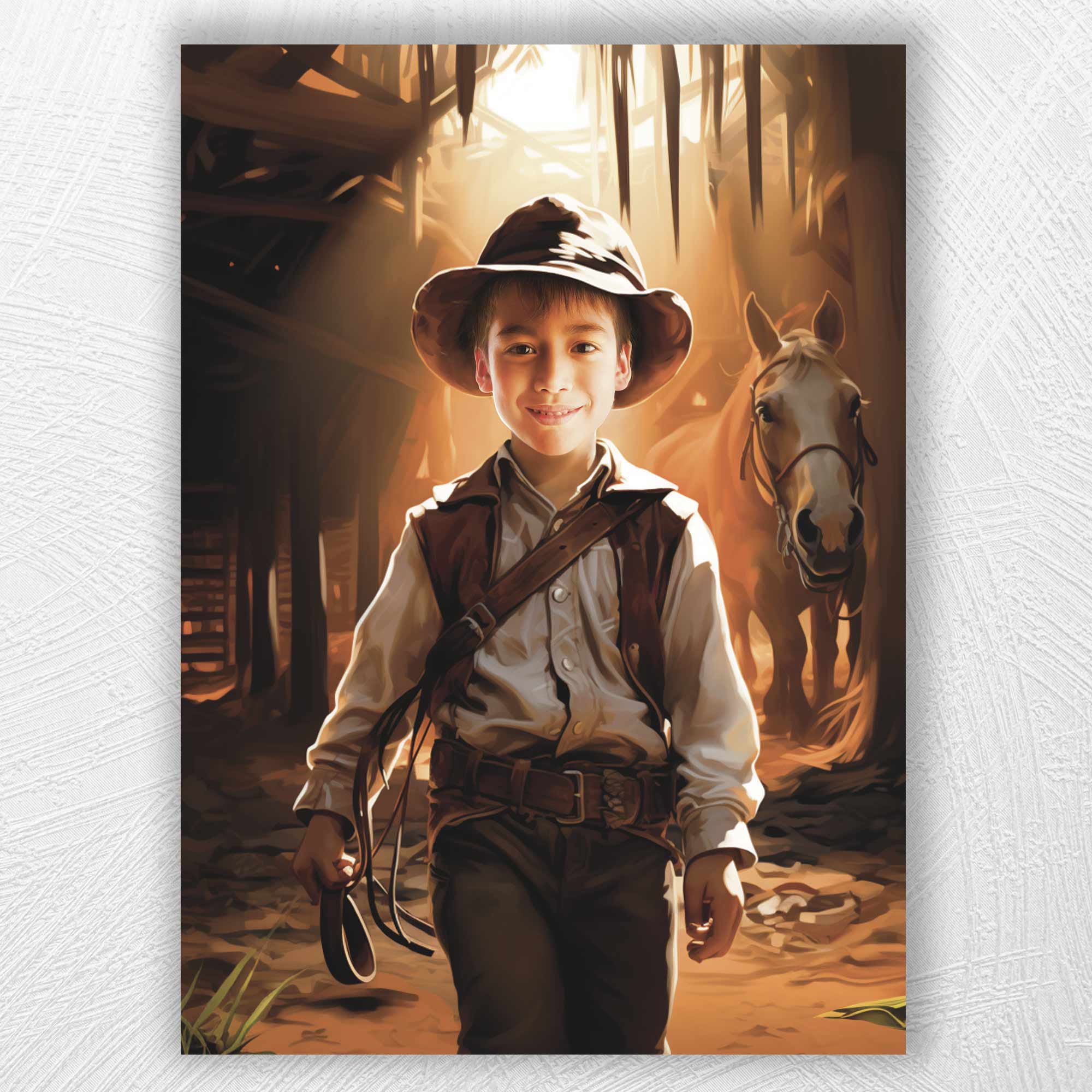 The Young Wrangler | Custom Canvas - Child for kids wild west by Poshtraits